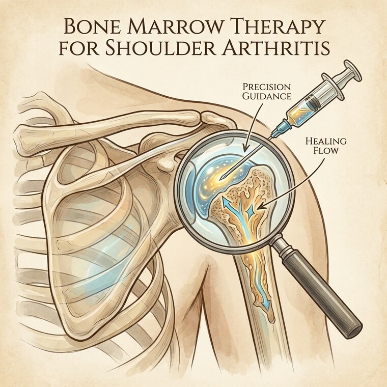 Bone marrow therapy for shoulder arthritis treatment