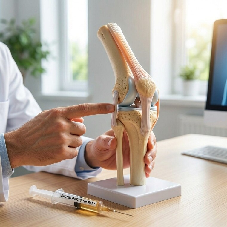 Knee injury regenerative therapy treatment for joint pain